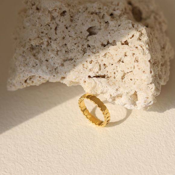 18K Gold Plated Minimalistic Sequins Ring - Picture 3 of 4